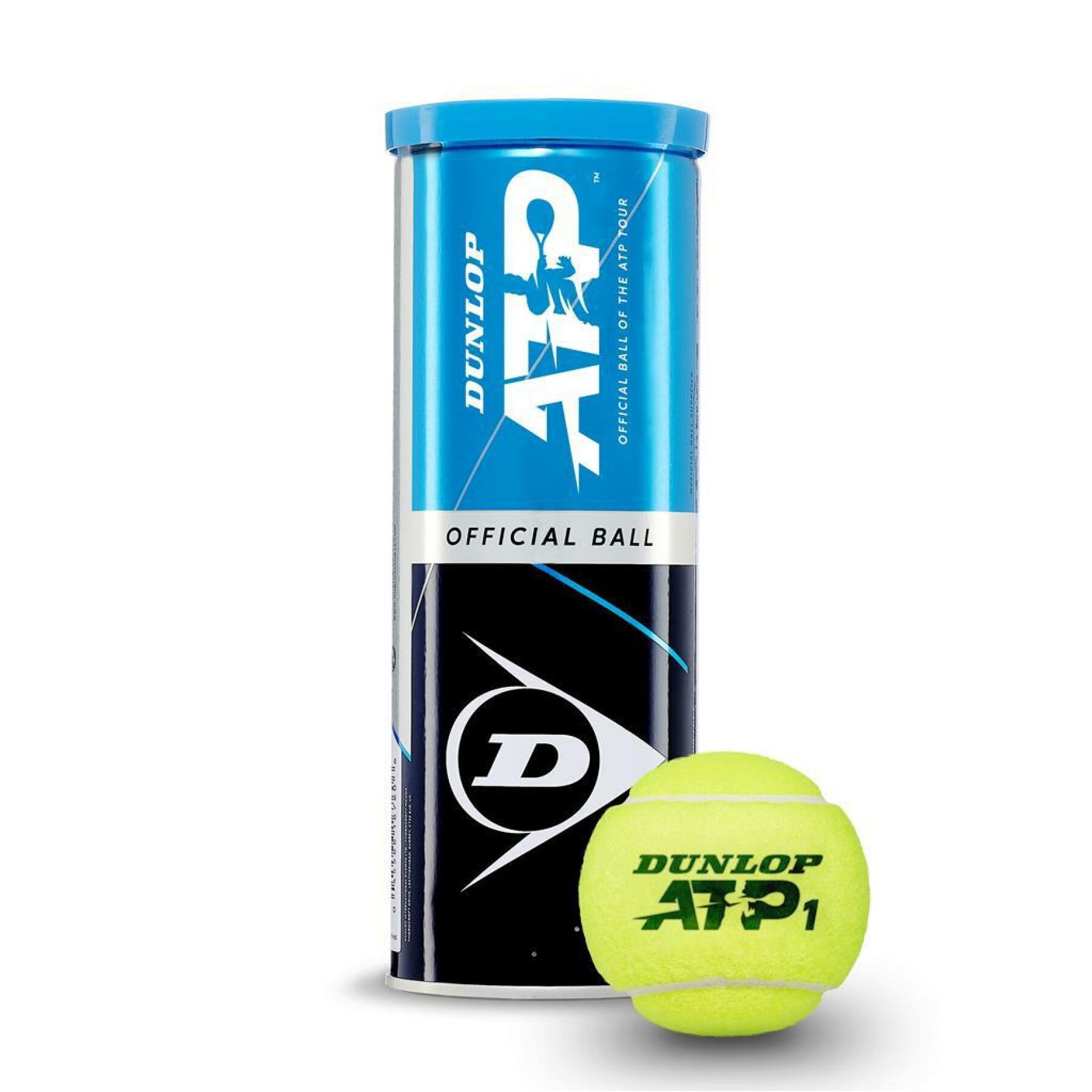Conjunto de 3 bolas de ténis Dunlop atp