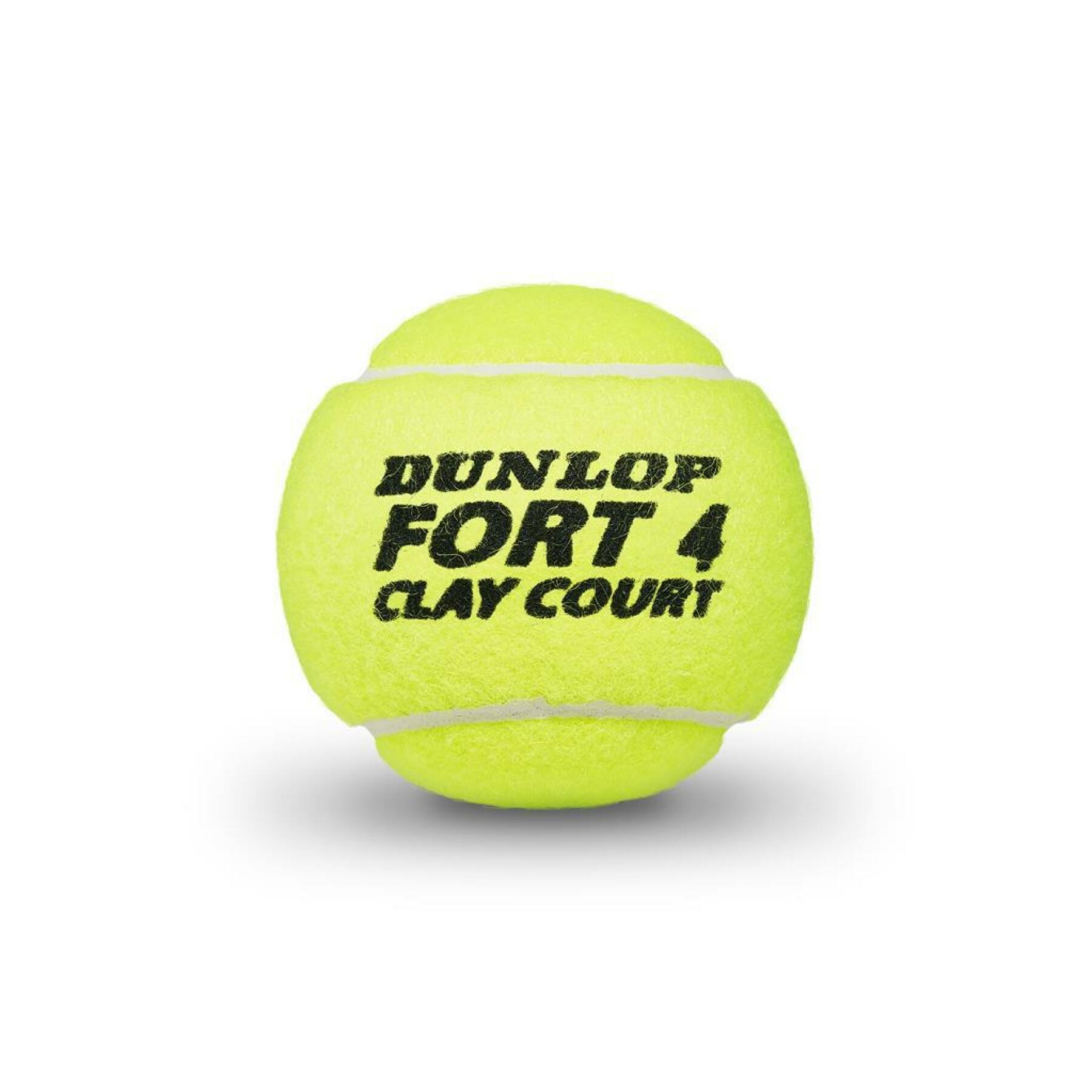 Conjunto de 4 bolas de ténis Dunlop fort clay court 4tin