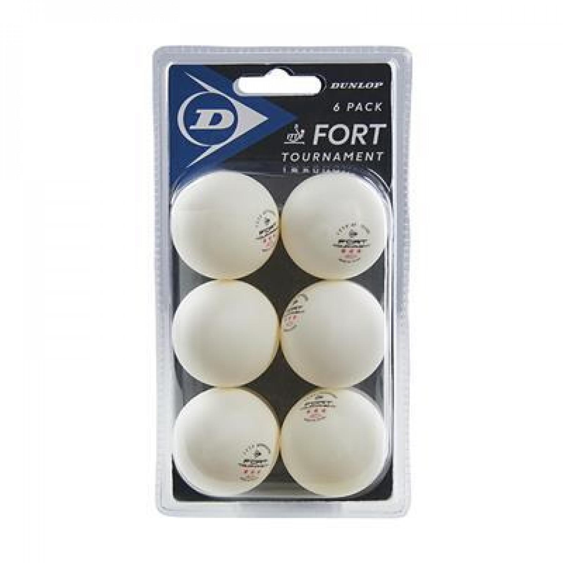 Conjunto de 6 bolas de ténis de mesa Dunlop 40+ fort tournament