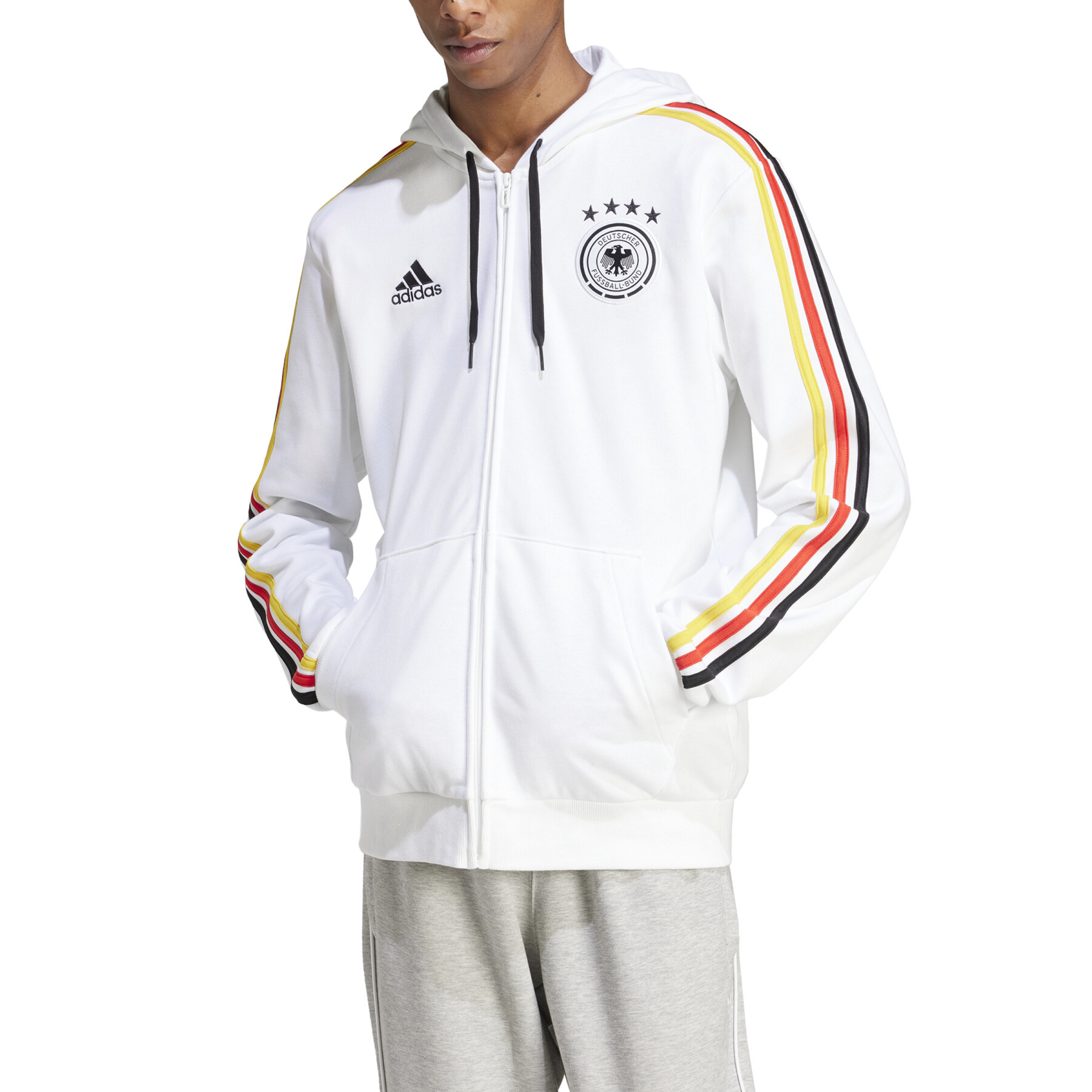 Sweatshirt com capuz e fecho de correr adidas Allemagne 2023