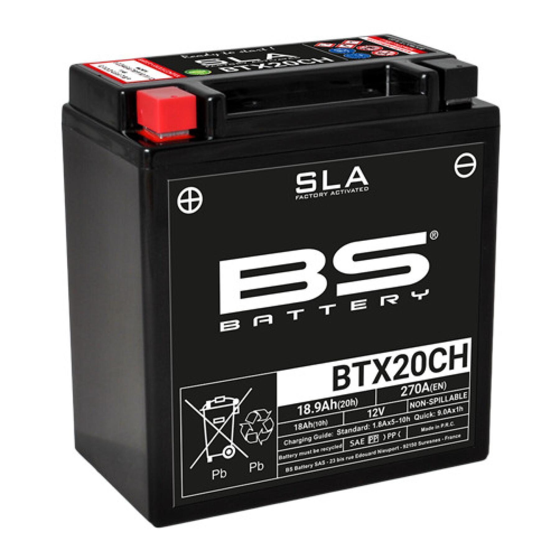 Bateria de motocicleta BS Battery SLA BTX20CH - C (10Hr) - C (20Hr)