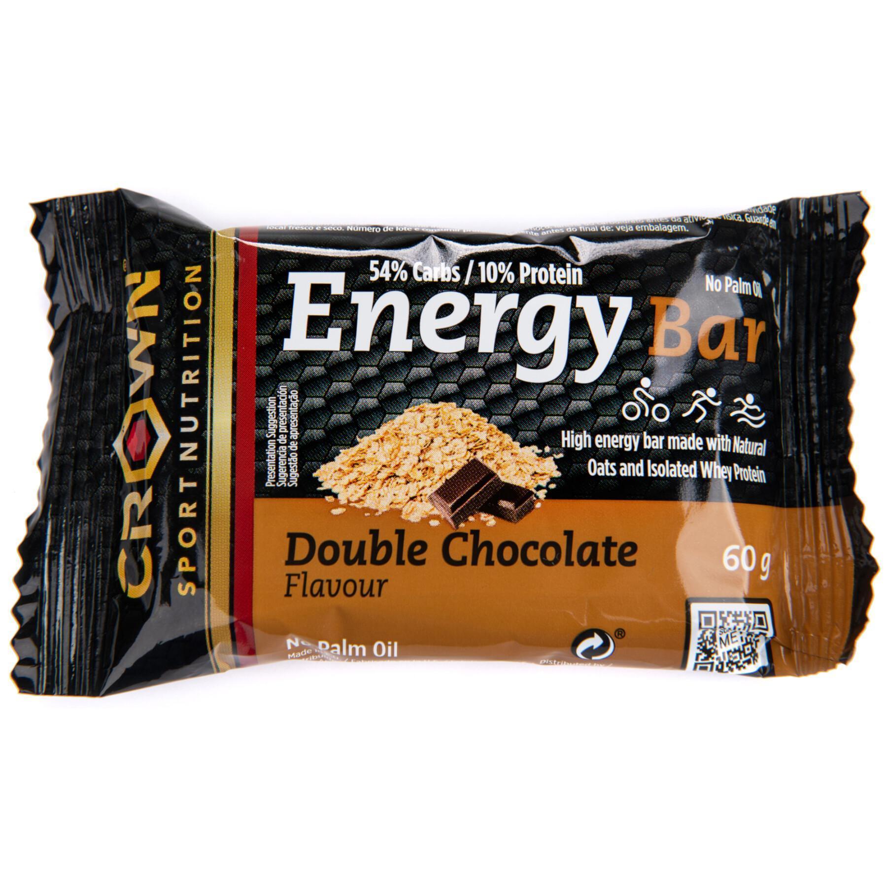 Pacote de 12 barras nutricionais Crown Sport Nutrition Energy - double chocolat - 60 g