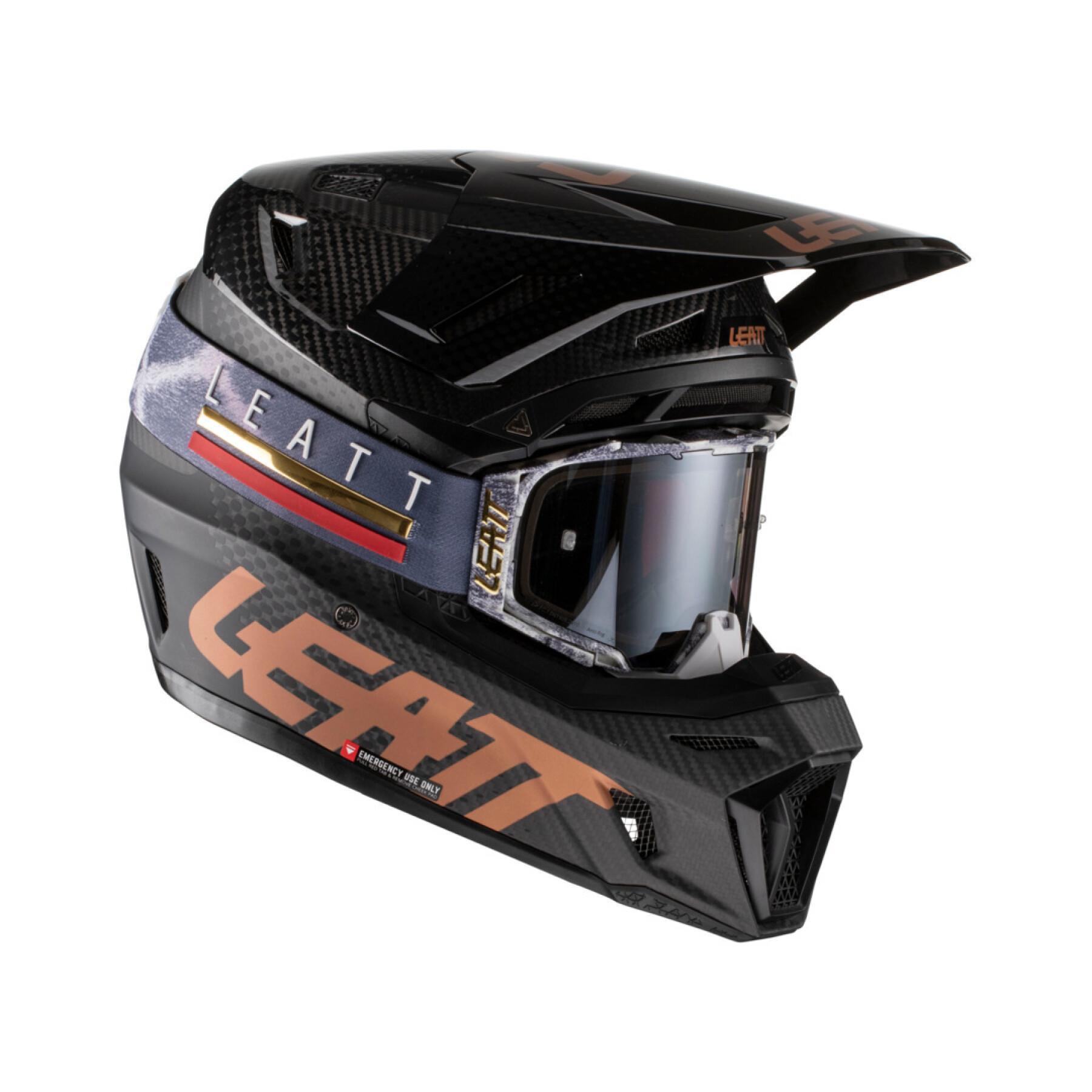 Capacete de motocicleta com óculos de proteção Leatt 9.5 V22