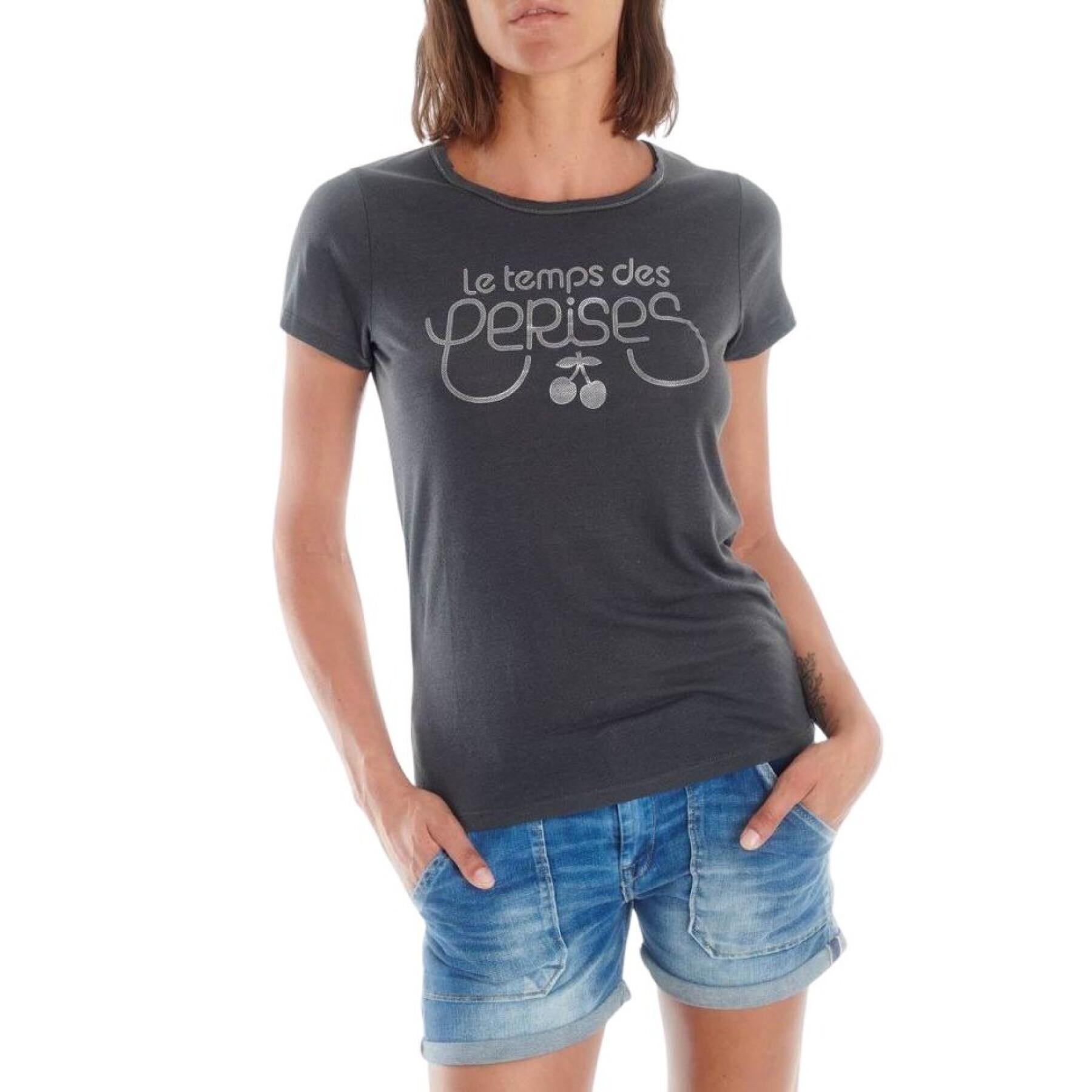 T-shirt manga curta impresso mulher Le temps des cerises Basitrame