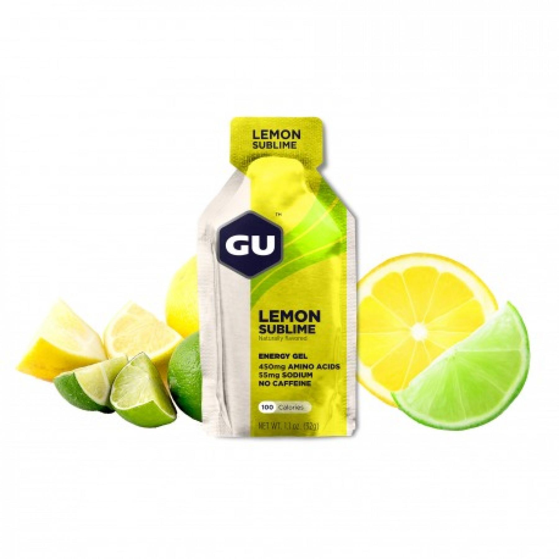 Pacote de 24 gels Gu Energy citron intense sans caféine
