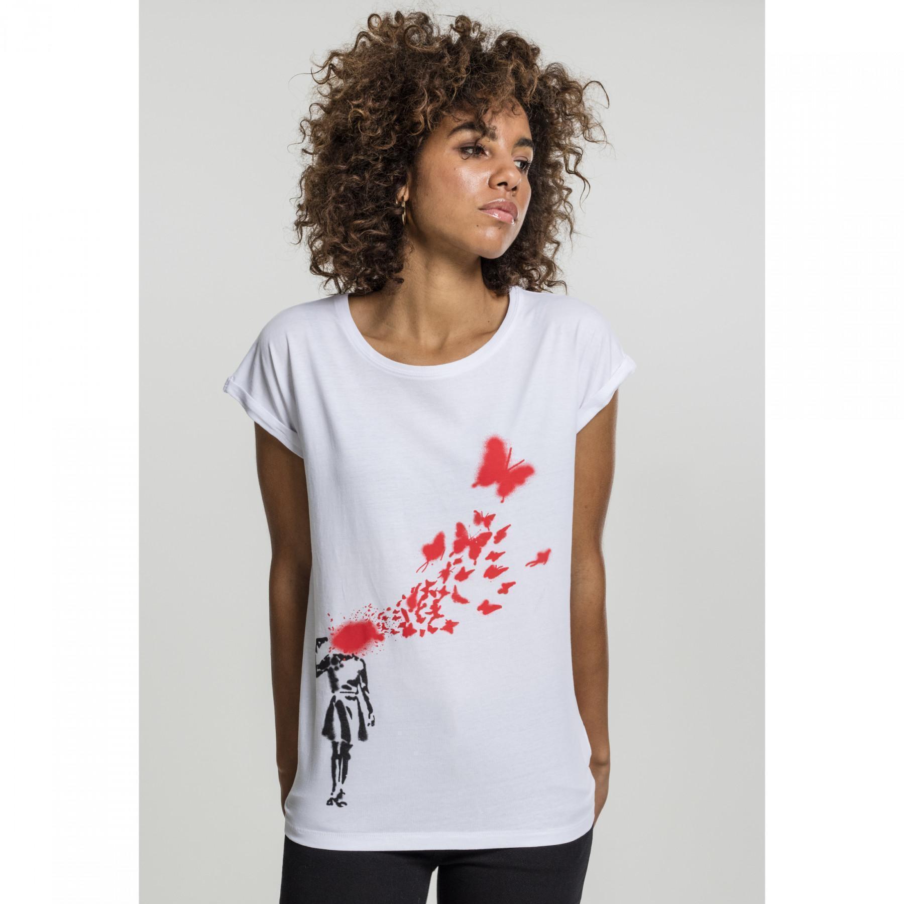 camiseta borboleta clássica urbana banky para mulheres