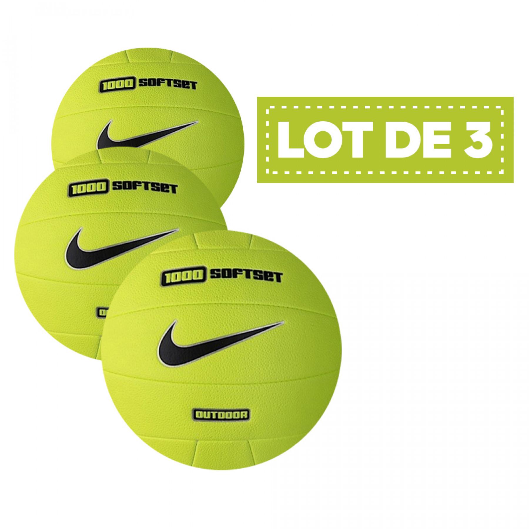 Conjunto de 3 balões Nike 1000 softset outdoor jaune fluo