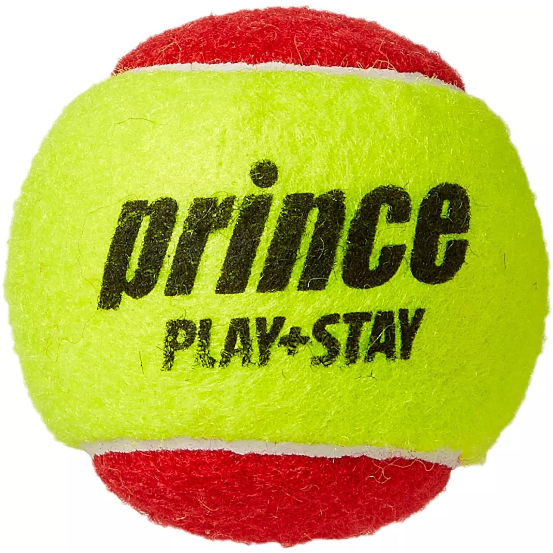 Conjunto de 3 bolas de ténis Prince Play & Stay – stage 3 (felt)