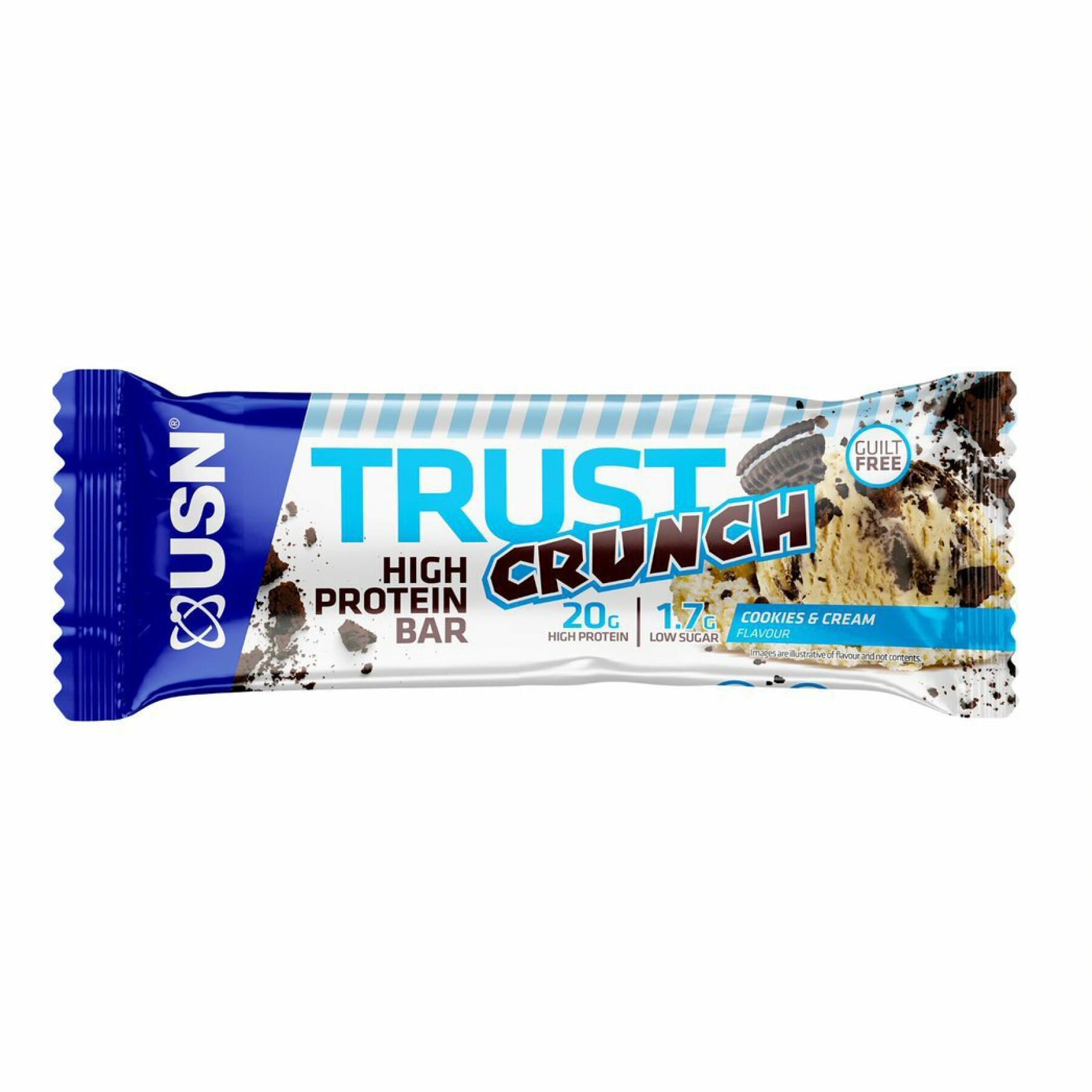 Biscoitos & barras de chocolate USN NutritionTrust Crunch 60g x 12