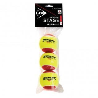 Conjunto de 3 bolas de ténis Dunlop stage 3