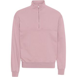Sweatshirt 1/4 zip Colorful Standard Organic faded pink