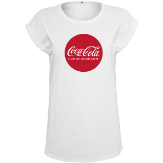 T-shirt mulher urbano clássico coca cola logótipo redondo