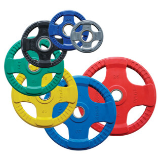 Discos olímpicos de borracha colorida body-solid 4 grip 2,5 kg