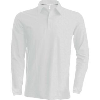 Camisa pólo de manga comprida Kariban blanc