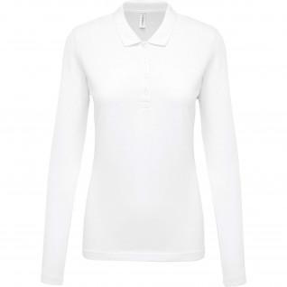 Camisa pólo feminina slim-fit Kariban piqué blanc