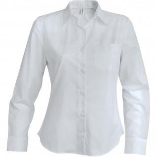 Camisa feminina de manga comprida Kariban blanc