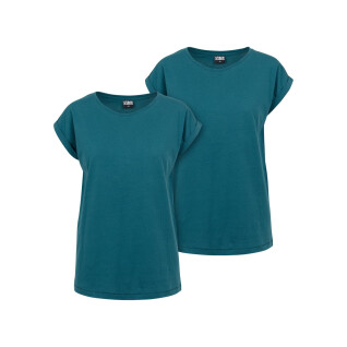 Conjunto de 2 t-shirts de senhora Urban Classics Extended Shoulder