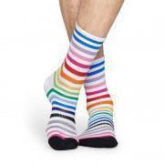 Meias Happy Socks Rainbow Stripe 3/4 Crew