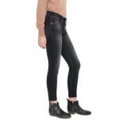 Cintura alta feminina 7/8 jeans Le Temps des cerises Bari N°1 ultra pulp