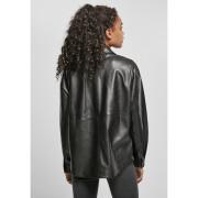 Camisa feminina Urban Classics faux leather over (GT)